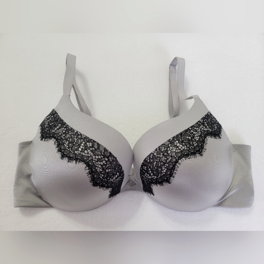 Victoria's Secret Very Sexy So Obsessed Push-Up Bra - Grey w/Black Lace - 36C
